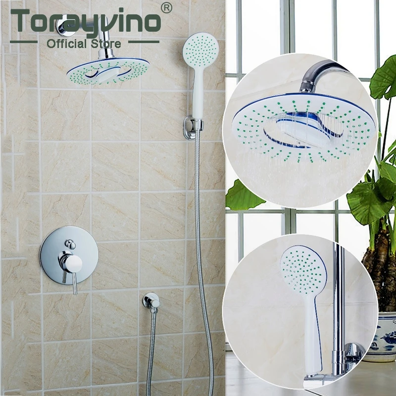 

Wall Mounted Double Function Shower Set Torneira 8" Shower Head Bathroom Rain 50230-419A Bathtub Chrome Sink Faucets,Mixers Taps