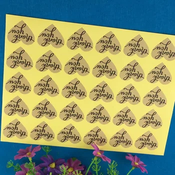 

300PCS/Lot3x2.4cm heart-shaped print"Thank You"paper Adhesive Labels sealing Stickers packaging For Jewelry/Box/gift/envelope