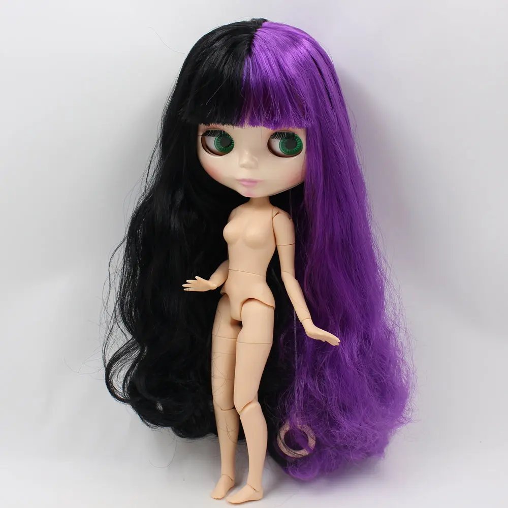 Ледяной DBS Blyth кукольные серии No.280BL1962/117 черно фиолетовые волосы из белой кожи