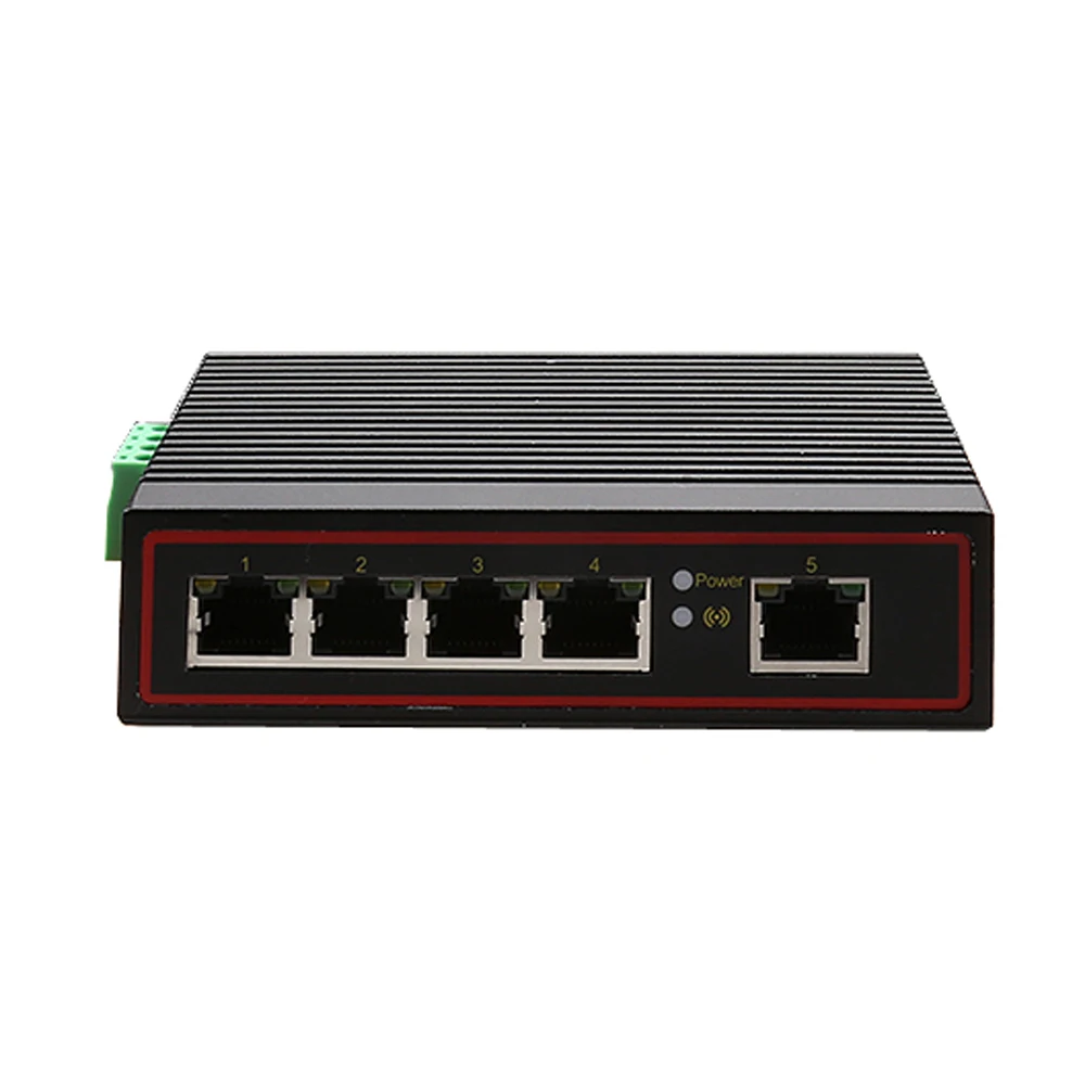 Промышленный коммутатор с 5 портами ethernet LAN 100 м двойная мощность постоянного тока