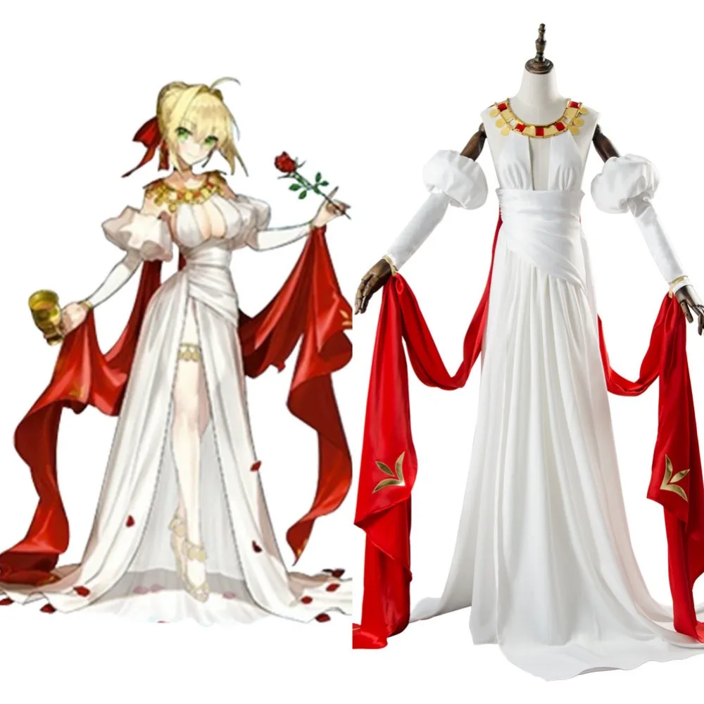 Fate Grand Order FGO Saber Нерон Клавдий 2-й юбилей платья костюм косплей полный комплект униформы Хэллоуин Карнавальный Костюм