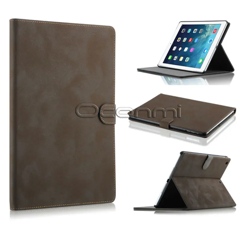 Винтажный кожаный чехол для Apple iPad air с подставкой откидной умный 5 отделение