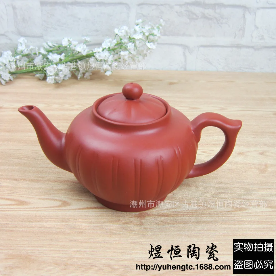 400 мл фиолетовый глиняный Исин настоящий чайник ручной работы большой емкости специальный чайник для Пуэра красного цвета