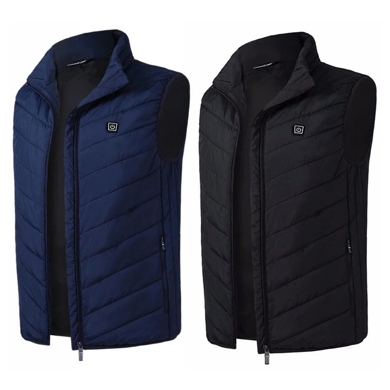 Heated Vest Electric Heating Vest Winter Three-Gear Adjustable Temperature Heating Warm Vest for Outdoors Riding Ski Fishing Heating Hiking Travel