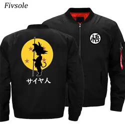 Fivsole США Размеры аниме Dragon Ball Сон Гоку куртки-бомберы Для мужчин толстый хлопок лайнер куртка в уличном стиле Для мужчин одежда MA1 Большие