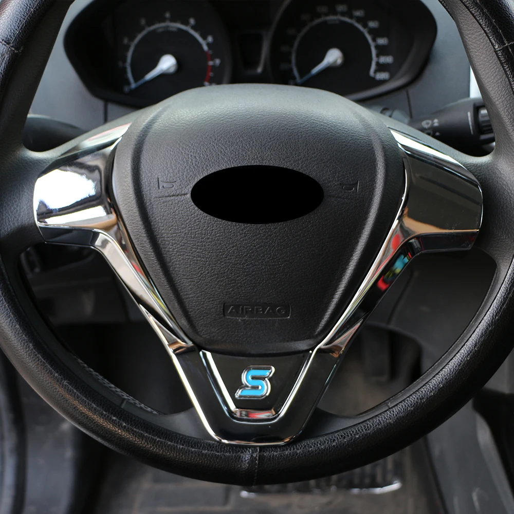 Zlord Автомобильный руль защитный блестящий чехол накладка наклейка для автомобиля Ford Fiesta Ecosport 2012 2013 аксессуары