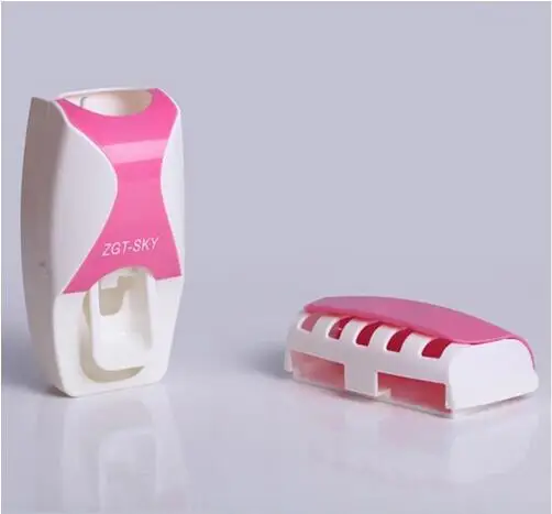 Pink Мода бытовой зубной пасты держатель зубной щетки настенное крепление комплект соковыжималка зубная паста - Цвет: Pink
