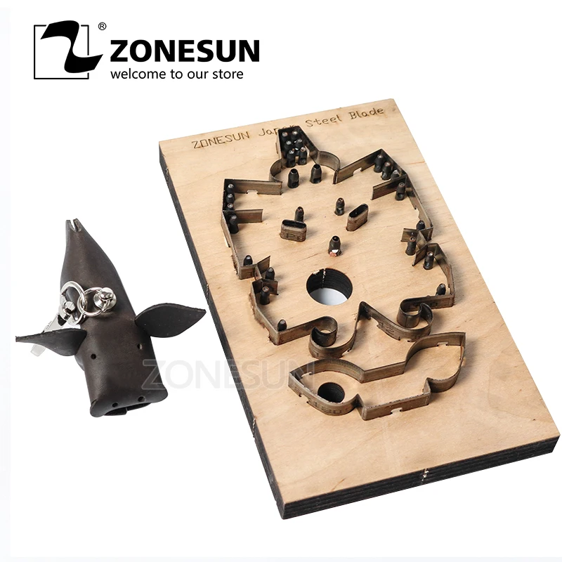 

ZONESUN Japan Steel Blade Rule Die Clicker Dies Punch Tool Pig Cutting Mold Wood Templat For Leather Die Cutting Machine