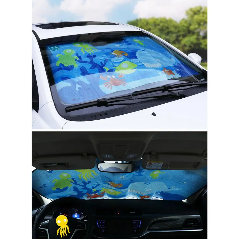 Cartoon Car Windshield Sun Shade Universal Fit Car Sunshade-Keep Your Vehicle Cool. UV Sun And Heat Reflector Parasol Coche