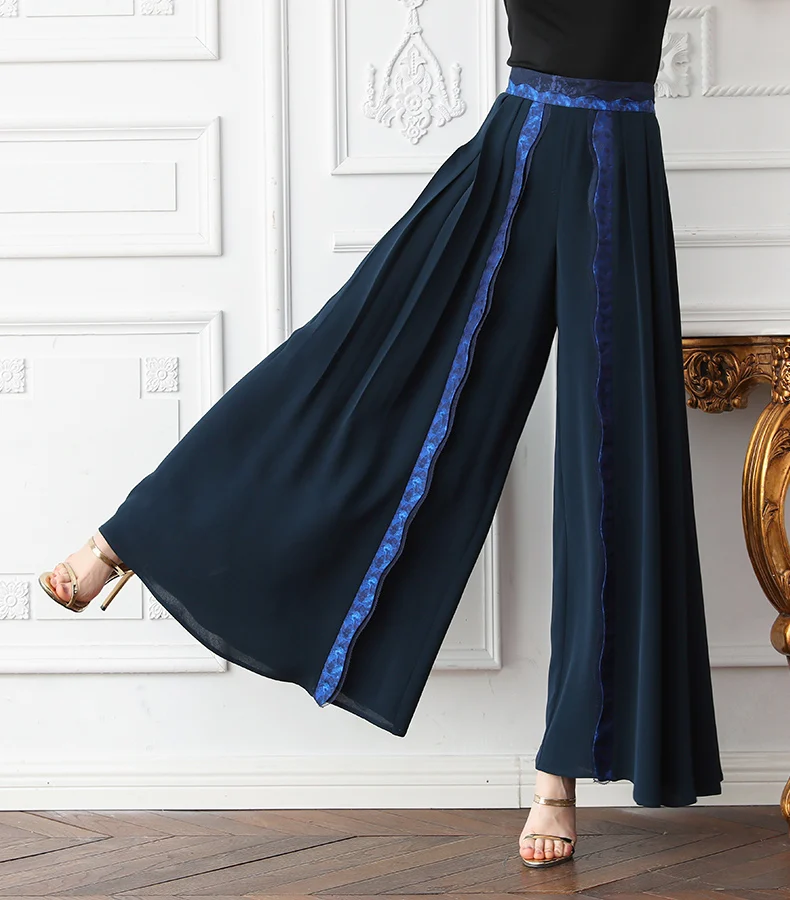 VOA Heavy Silk Office Wide Leg Pants 
