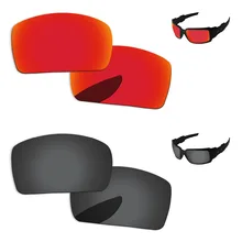 Черный серый и огненный красный 2 пары Поляризованные Сменные линзы для масляного барабана Солнцезащитные очки Рамка UVA и UVB Защита