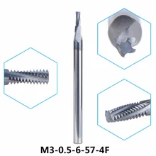 1 шт. M3 Вольфрам карбида Конец нити стан M3* 0.5, нить мельницы, нить фрезы с tialn метрика 0.5 мм шаг