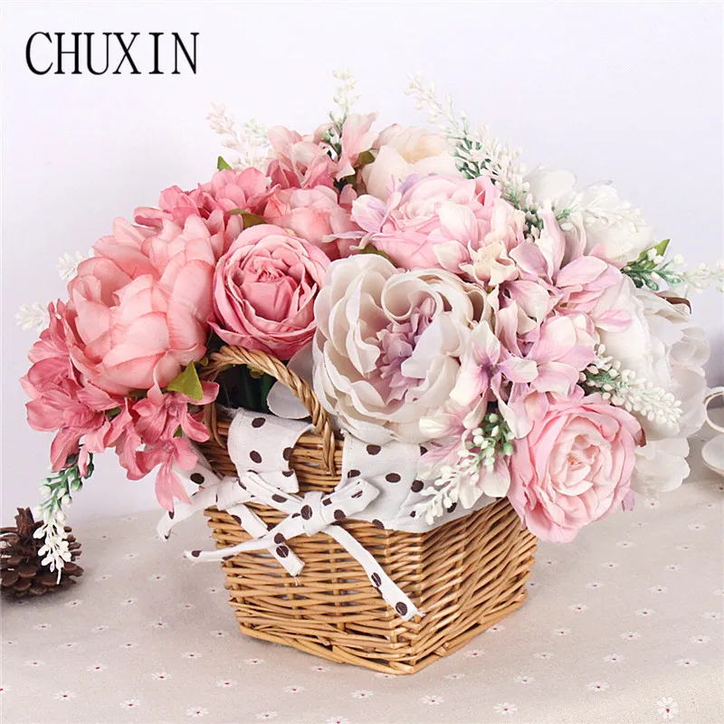 

Artificial silk peony rose bouquet home living room decoration fake flower wedding bride holding bouquet Valentine's Day gift