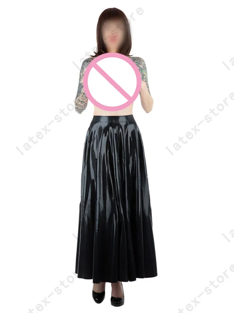 

Latex Rubber Gummi Pleated Full Skirt dress catsuit customized 0.4mm fashion