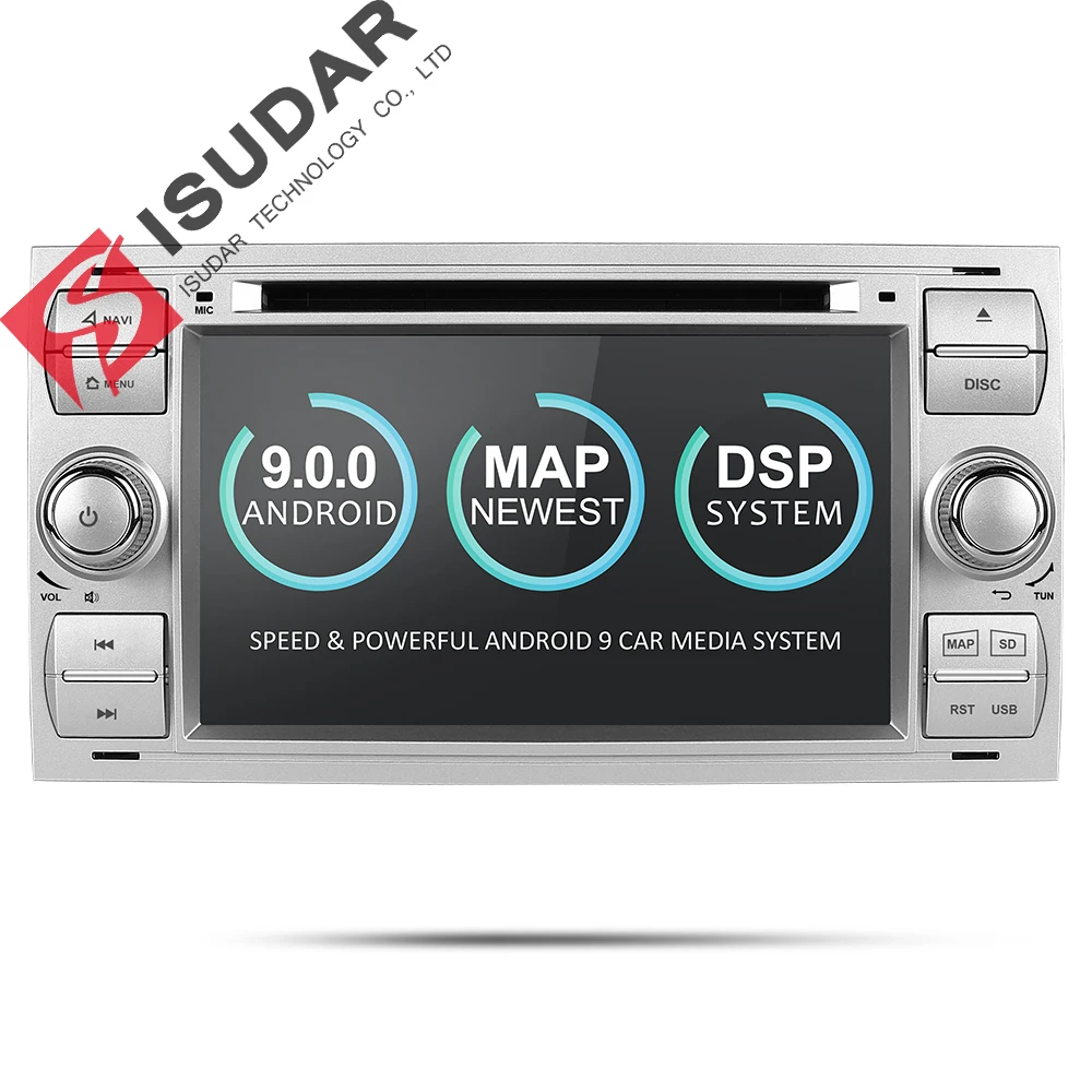 Isudar 2 Din Авто Радио Android 9 для Ford/Mondeo/Focus/Transit/C-MAX/S-MAX/Fiesta Автомобильный