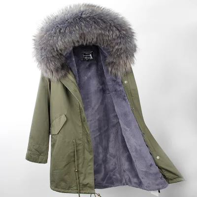 MaoMaoKong искусственный мех выстроились хорошее качество ветровка пальто армейский зеленый натуральный мех пальто пушистые толстовки Россия женская зимняя куртка - Цвет: Color 15