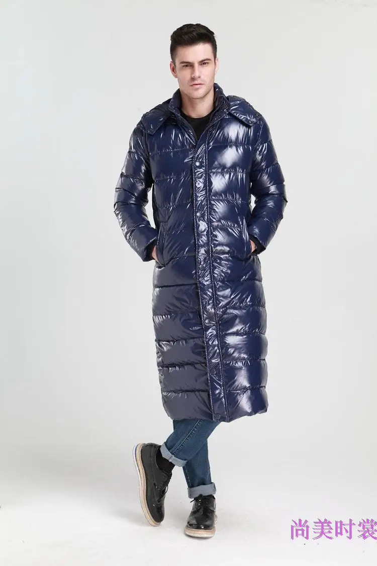 Новая мужская зимняя куртка мужской пуховик блестящий пуховик утолщенный тонкий пуховик удлиненный зимний комбинезон-40 градусов 3XL 4XL