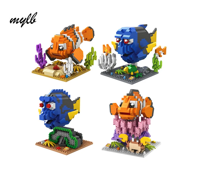 

mylb Finding Dory Nemo Figure Blocks Toy No Box LOZ Diamond Building Blocks Fish Toy Model 14+ Blocks Kids Toys Compatible
