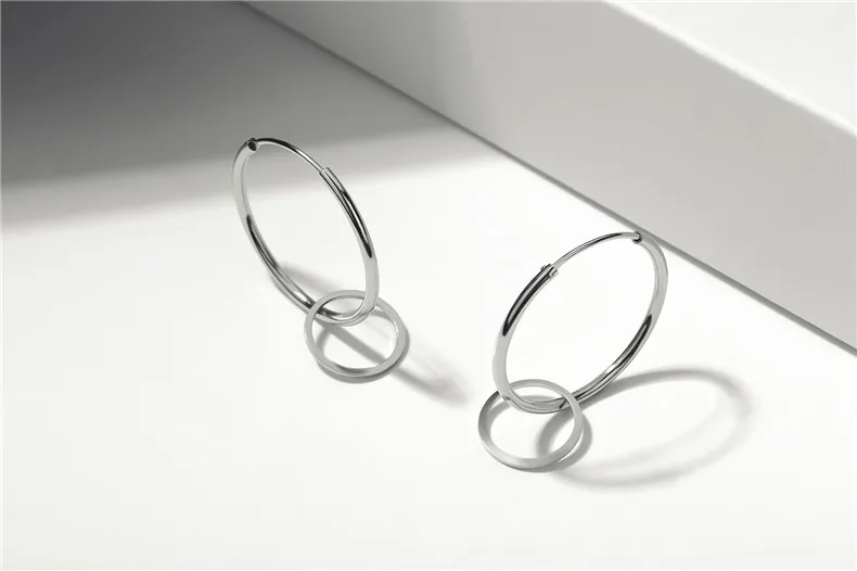 SODROV Горячая Мода 925 стерлингового серебра круглые серьги двойные круглые женские ювелирные изделия Высокое качество ювелирные изделия HE027 персонализированные