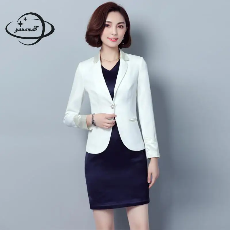 YAUAMDB костюмы для женщин 2018 Весна polyester полиэстер Женский блейзер комплект одежды