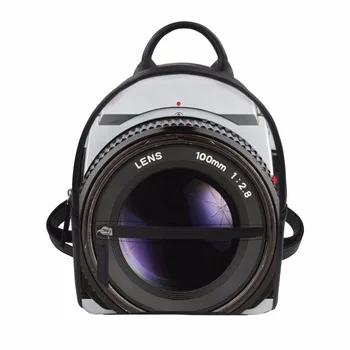 

Noisydesigns Women Backpack carton Camera bus Print PU Leather Rucksack Kids School Backpack Teenager Girls Daily Daypack