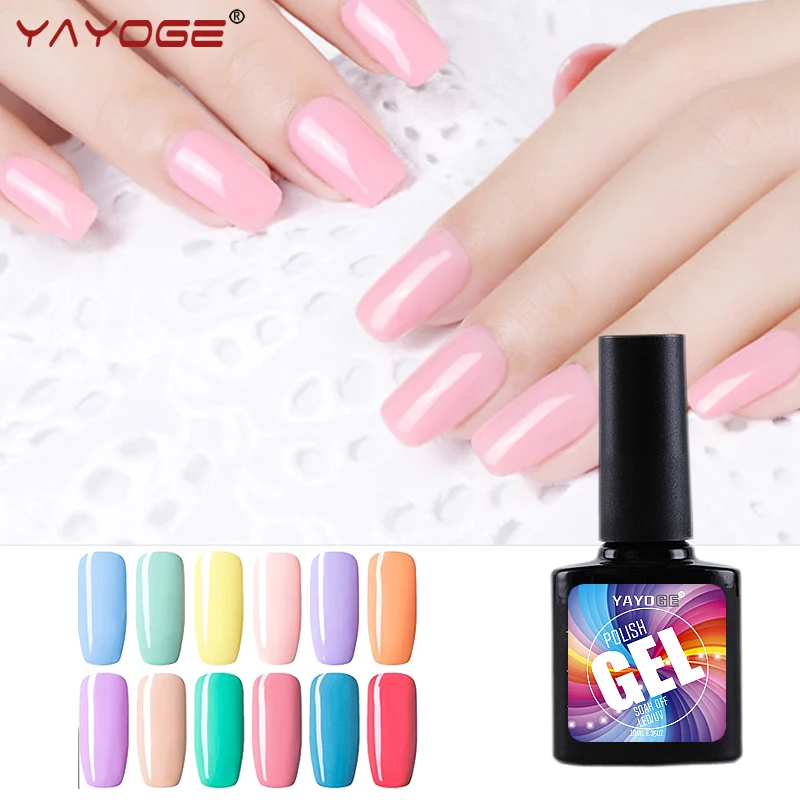 

YAYOGE MACARON 10ml Nail Gel Polish 12 Color UV LED Nail Varnish Long Lasting Soak off Manicure
