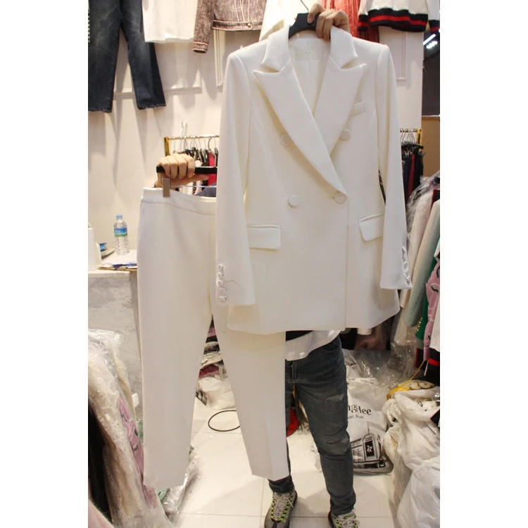 Новые весенние корейские Профессиональный Тонкий Малый комплект брючный костюм женский костюм куртка Комплект из 2 предметов Женская
