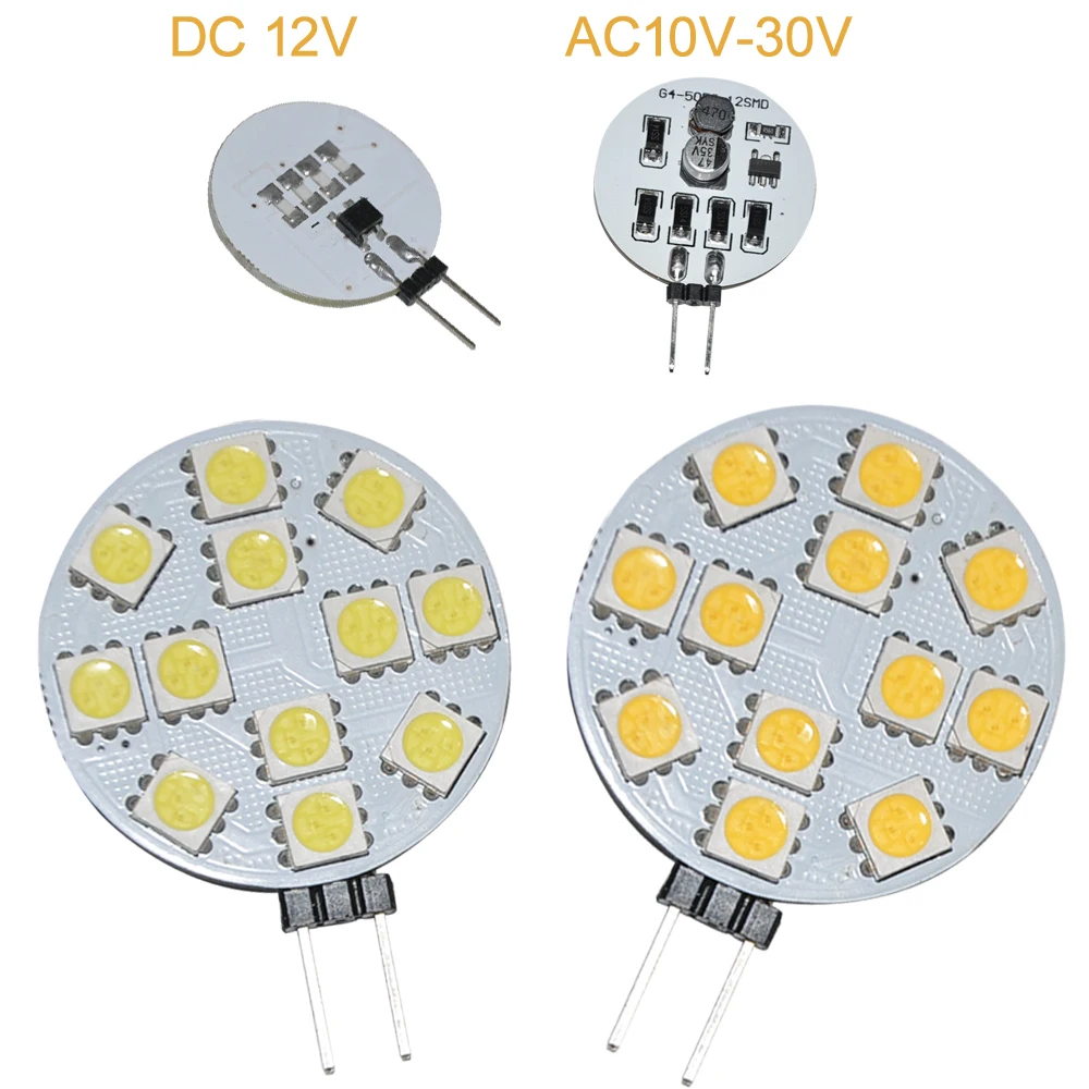 JYL 2 шт G4 12 5050 LED 12V 24V AC DC 2W Морской шкаф точечная лампа для яхты RV 180LM белый теплый