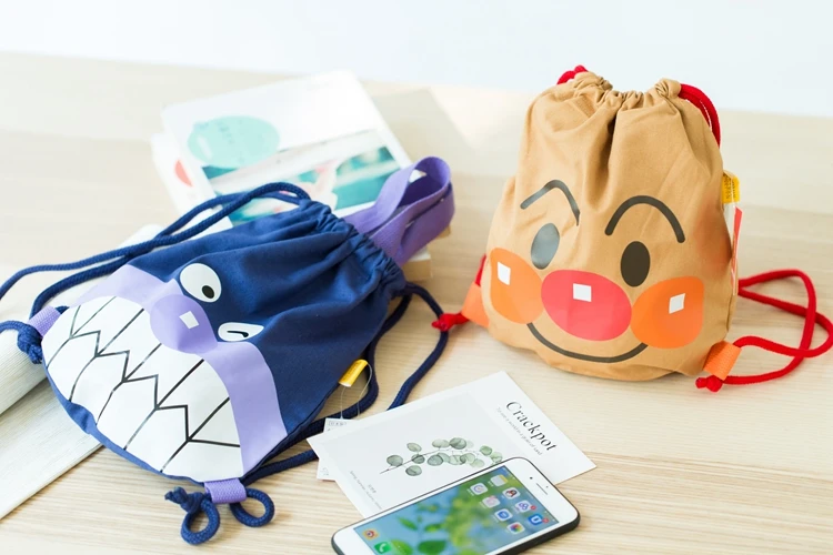 

kawaii Plush toy stuffed doll cartoon anime canvas Anpanman And Baikinman Storage bag For baby children gift 28cm*23cm
