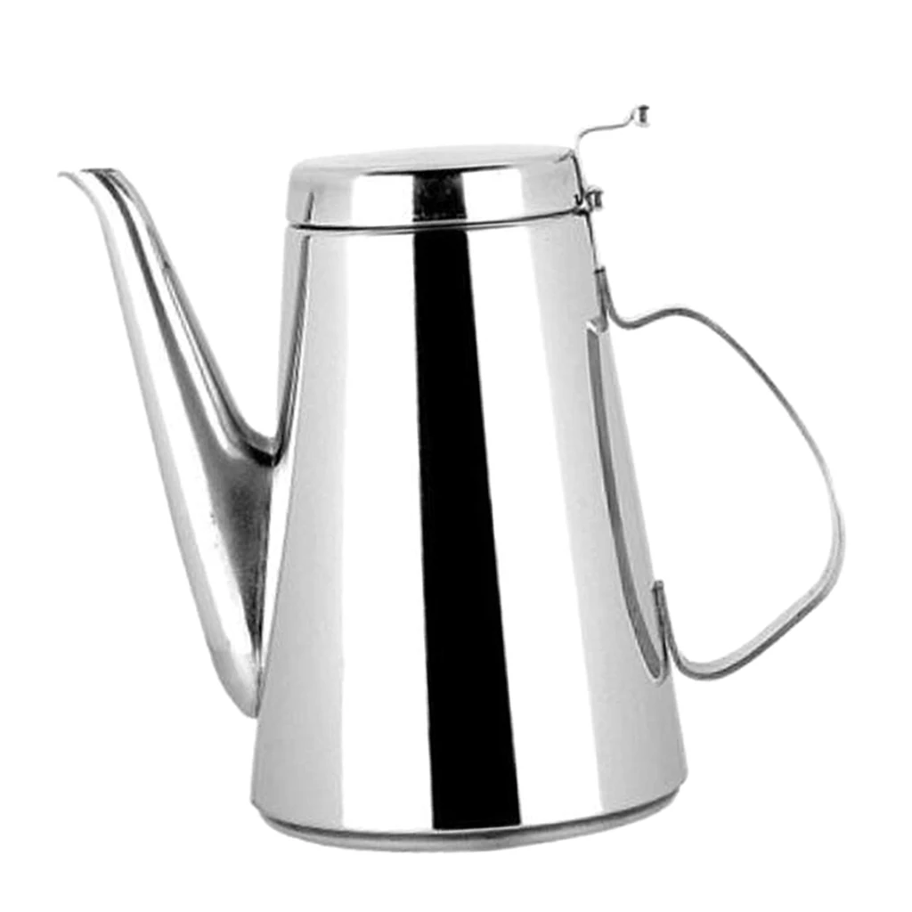 Stainless Steel Cold Water Juice Coffee Pot Teapot Jug for Kitchen Dining Teapots Water Kettle 1.2L 1.7L Silver 