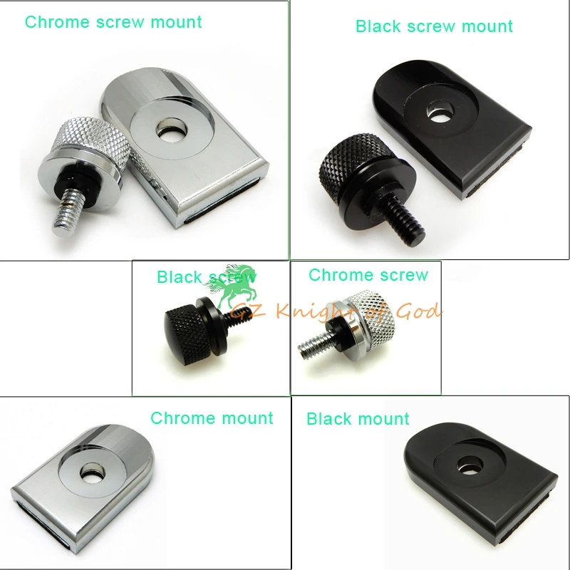 

Knight Motorcycle 1/4'' Knurled Seat Screw Bolt + Seat Tab Mount Knob Cover Set for Harley Sportster Dyna Street Softail Fatbob