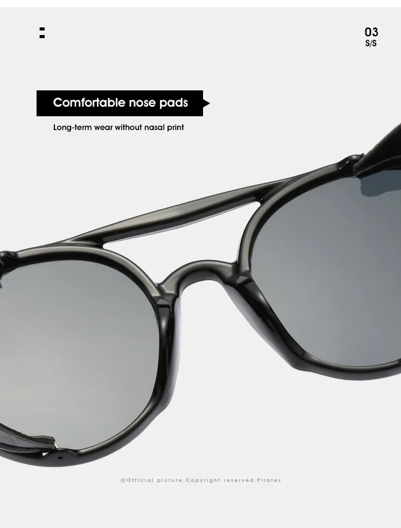 Vintage Steampunk Sunglasses Men Women Leather Round Sun Glasses Female Brand Designer Frame Glasses lunette de soleil