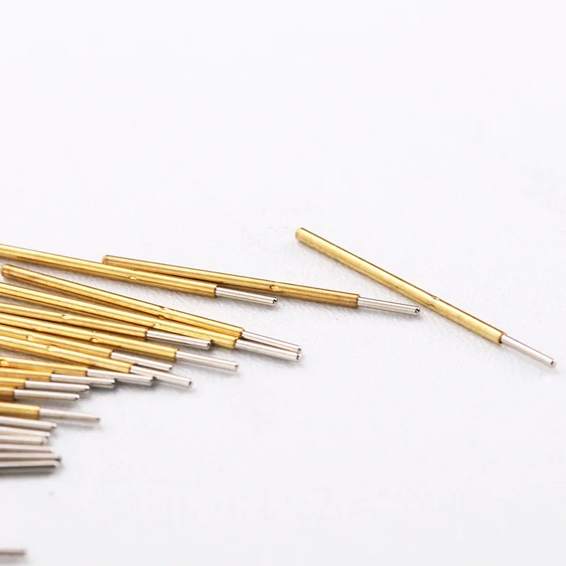 P50-J Test Needle (Cylindrical Head) 100 Pcs/ Package Probe Thimble Length 16.35mm Metal Spring Needle Test of Circuit Boards