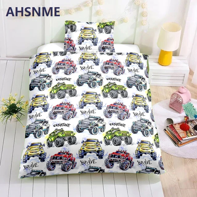 Best Price AHSNME Special Promotion! ! ! Offroad Racing Bedding Set Cartoon Toy Cars Pattern Children super love gift Quilt Cover Best Price AHSNME Special Promotion! ! ! Offroad Racing Bedding Set Cartoon Toy Cars Pattern Children super love gift Quilt Cover