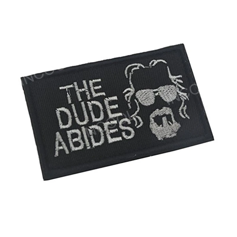 Dude abides вышивка патч Военная Боевая нашивка Тактический эмблема аппликации боевой эмблемы с вышивкой для рюкзак для одежды кепки