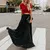 Holiday Style Pleated Women Skirts Ladies Solid Color Elastic High Waist Skirt Autumn Spring Casual Long Maxi Skirt Falda Larga - Color: Black