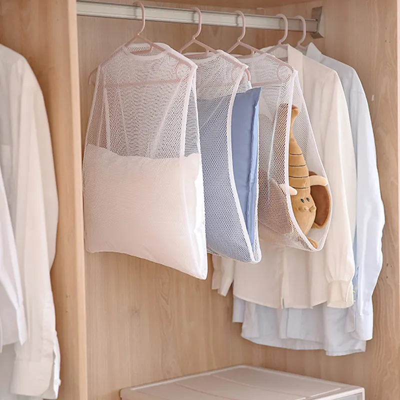 Multifunctional Pillow Drying Rack Nets Mesh Hanging Net Clothes Basket