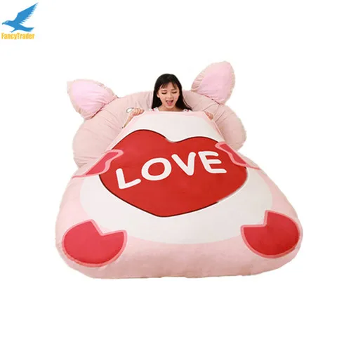 Fancytrader-Giant-Stuffed-Animal-Pig-Bed-Soft-Plush-Beanbag-Mattress-Sofa-Mat (2)