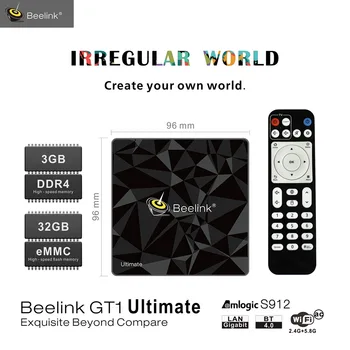 

10pcs Beelink GT1 Ultimate TV Box Android 7.1 Amlogic S912 Octa Core 5G WiFi Bluetooth 3G 32G Media Player 4K Set Top Box