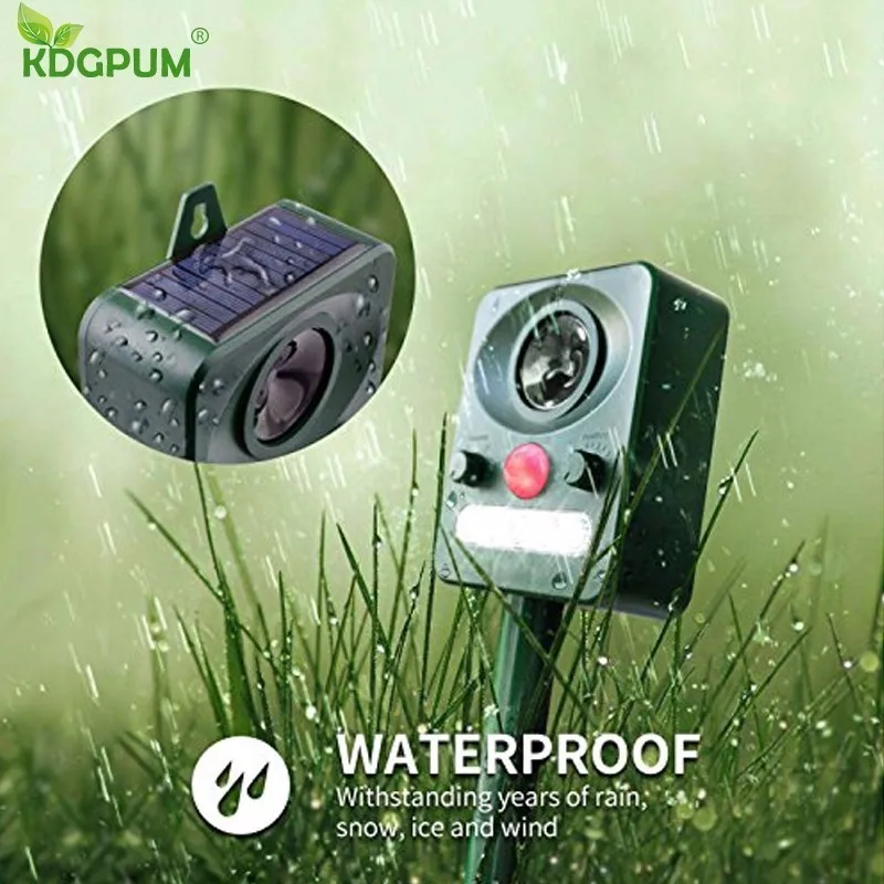 Solar Ultrasonic Animal Repeller LED Flashing Light Pest Control Repellent Drive Cat Bird Bat Foxes Skunk Racoon Protect Yard Solar Ultrasonic Animal Repeller LED Flashing Light Pest Control Repellent Drive Cat Bird Bat Foxes Skunk Racoon Protect Yard