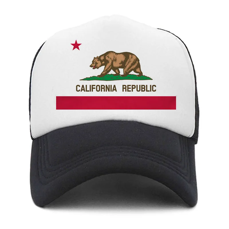 Bear California Republic бейсболка с флагом для мужчин и женщин крутая летняя сетчатая бейсболка s California Trucker кепка Повседневная шляпа для отца Новинка - Цвет: C2