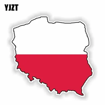 

YJZT 13CM*12.8CM Car Styling Accessories POLAND Map Flag Body Car Sticker Decal 6-0863