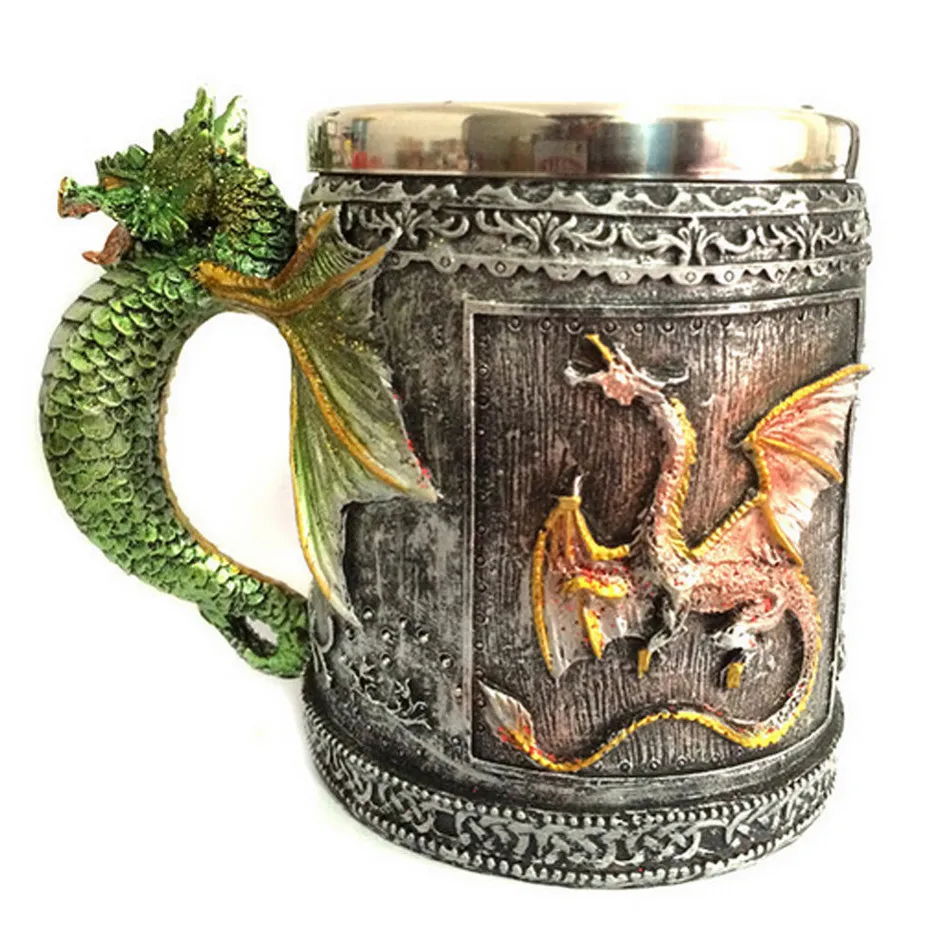 Супер крутой Ретро Королевский Дракон кружка змей средневековый коллекционный Штайн 3D Дракон позвоночник Танкард сосуд для питья как хороший подарок
