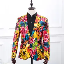 Костюм для мужчин, новая мода, тонкий мужской кожаный костюм с цветочным принтом, для ночного клуба, для мужчин, певец, DJ DS, искусственная кожа, пальто, верхняя одежда, сценические костюмы! S-3XL