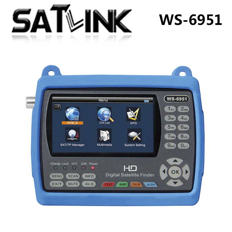 Satlink WS-6951 DVB-S/S2 спутниковый искатель HD с MPEG-2/MPEG-4 и подсветкой 6951 м