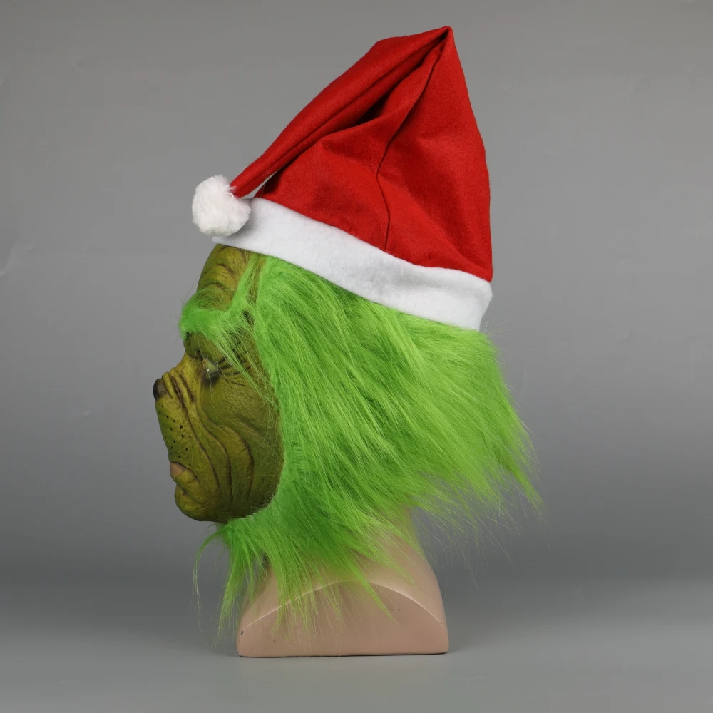 Newest Funny Grinch Stole Christmas Latex Party Mask Halloween Head Mask With Further Adult Costume Grinch Mask Props (11)