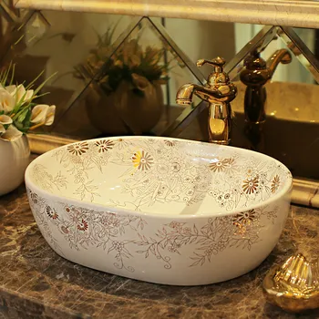 

Porcelain Bathroom ceramic counter top sink wash basin popular in europe art basin lavabo vessel sinks countertops oval