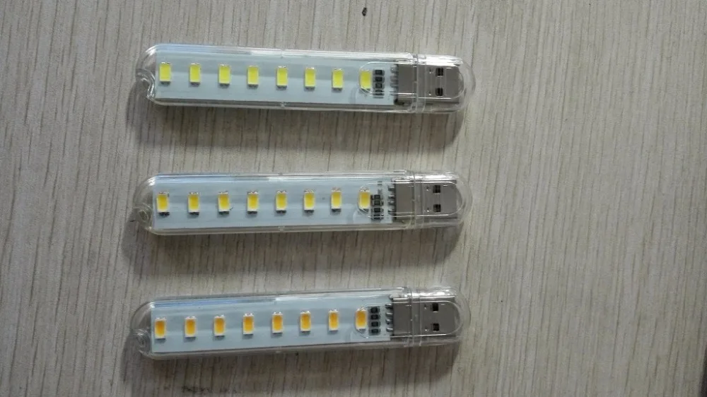 Chiclits 8 Led Night Light Mini 5V USB Book Light Computer Mobile Power USB Light WhiteWarm White (4)