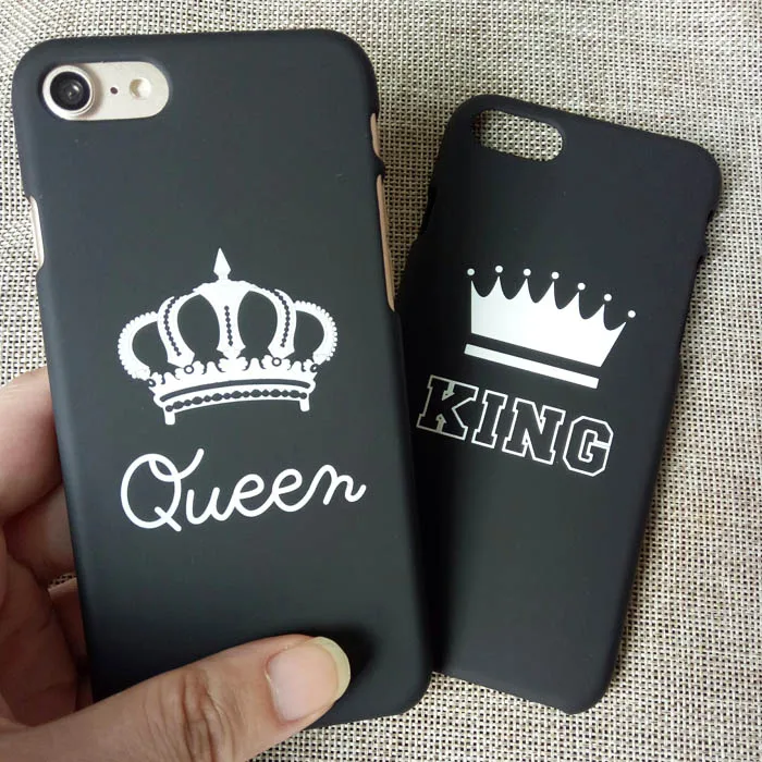 Buy Fashion Lovers King Queen Letter Crown Case Matte