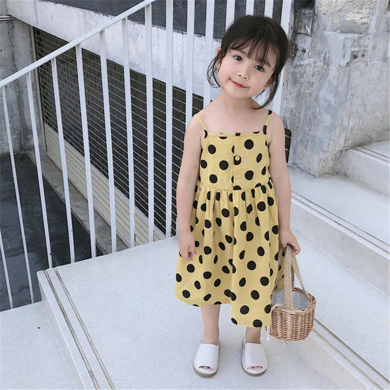 

Mihkalev baby summer dress for kids clothes girls dot sling beach dresses 2-8year children princess tutu dress girl clothes